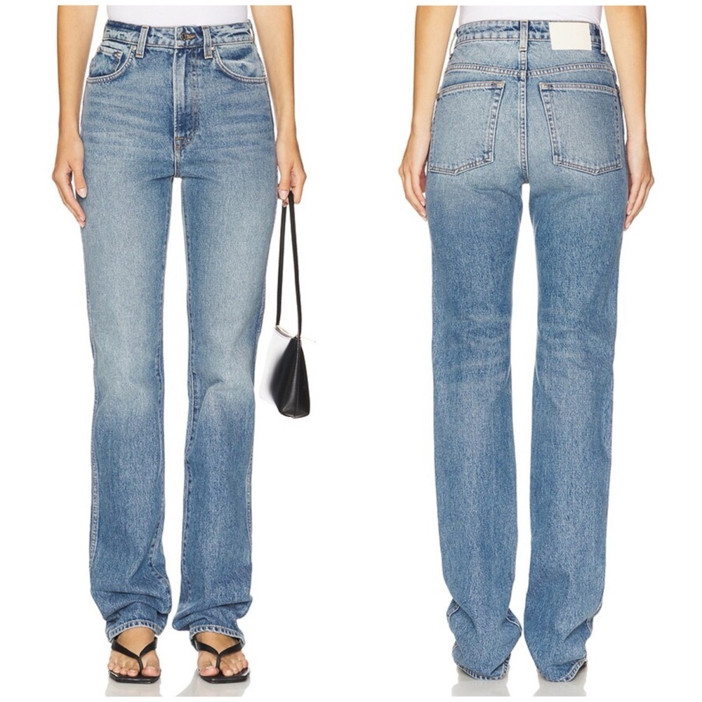 GRLFRND Sara Super High Rise Straight Full Length in Lenox Hill Size 26